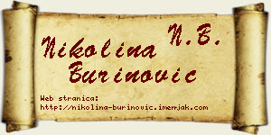 Nikolina Burinović vizit kartica